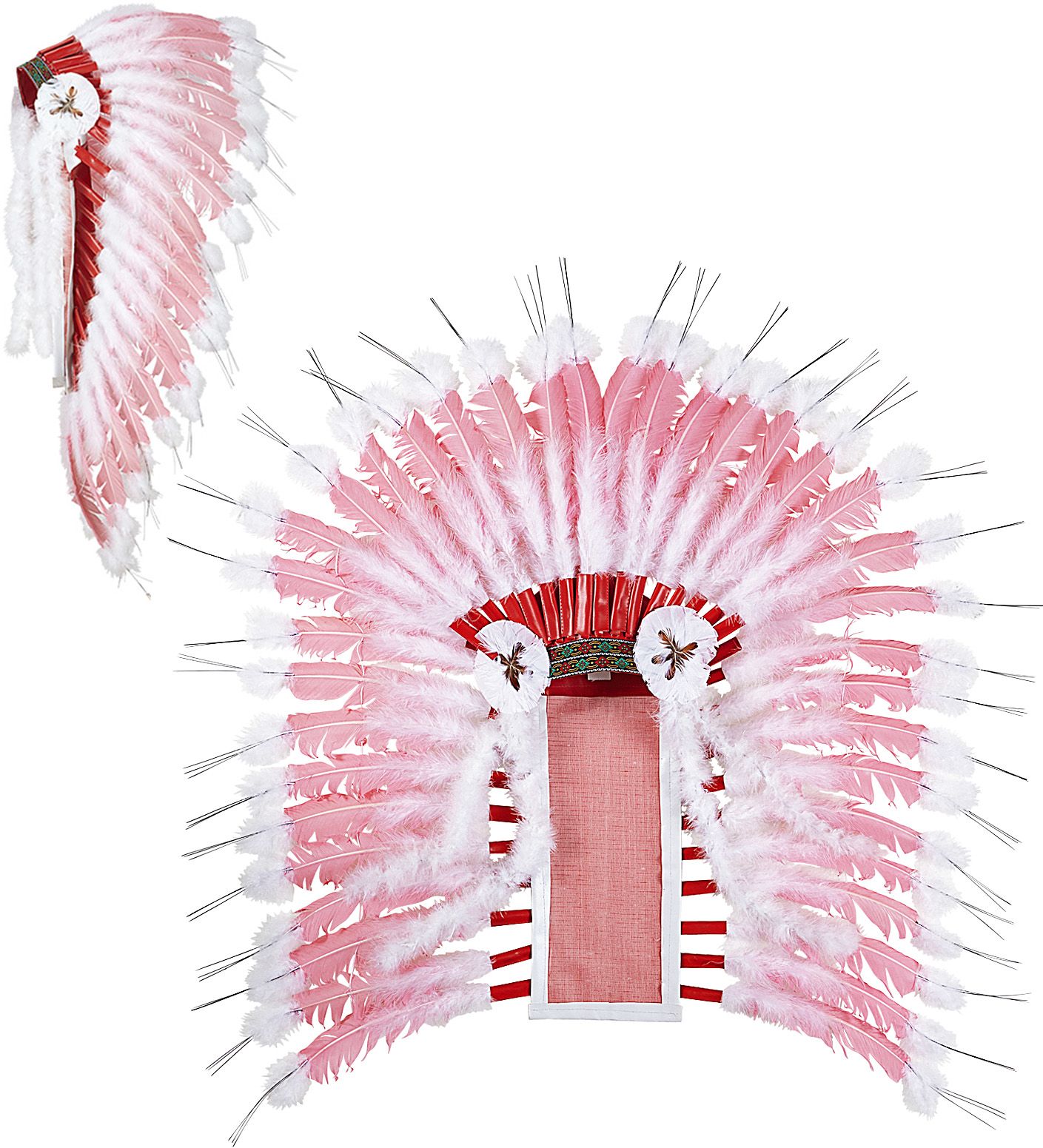 Luxe Roze Indianen Hoofdtooi