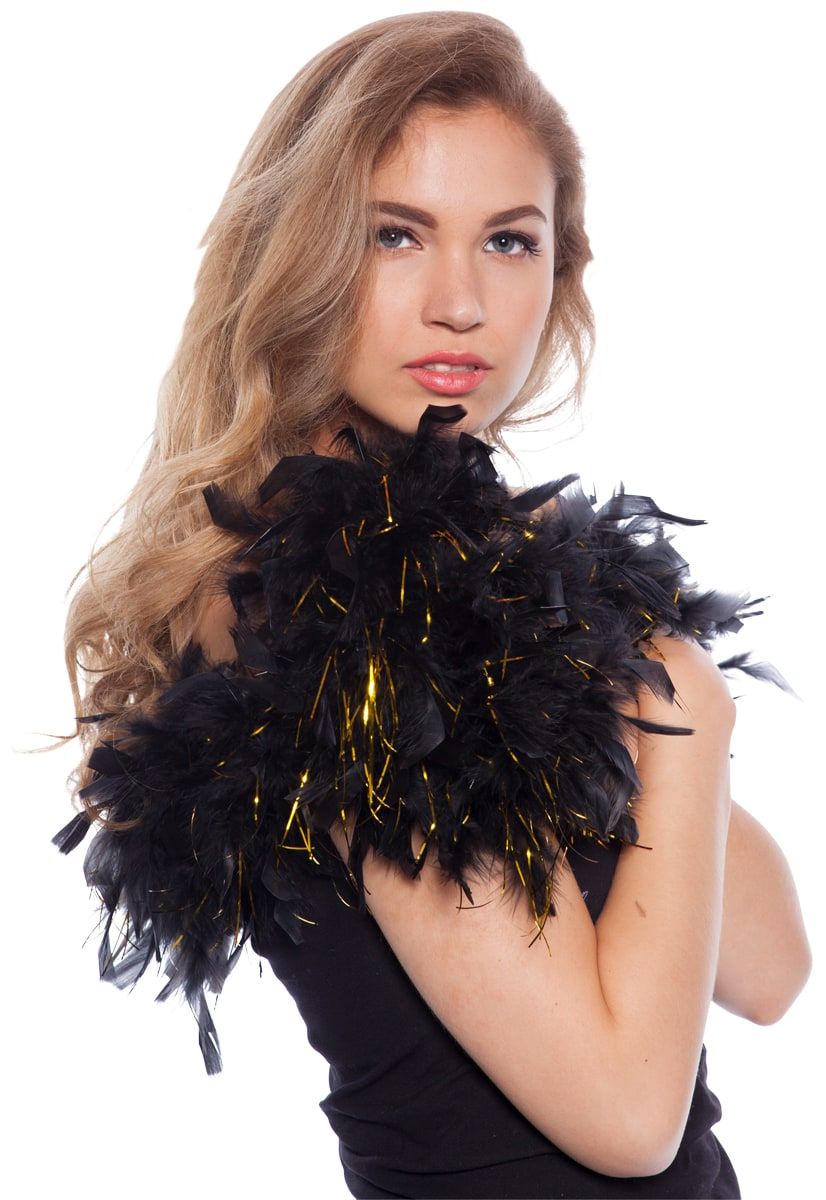 Luxe Veren Boa 180cm Zwart Goud