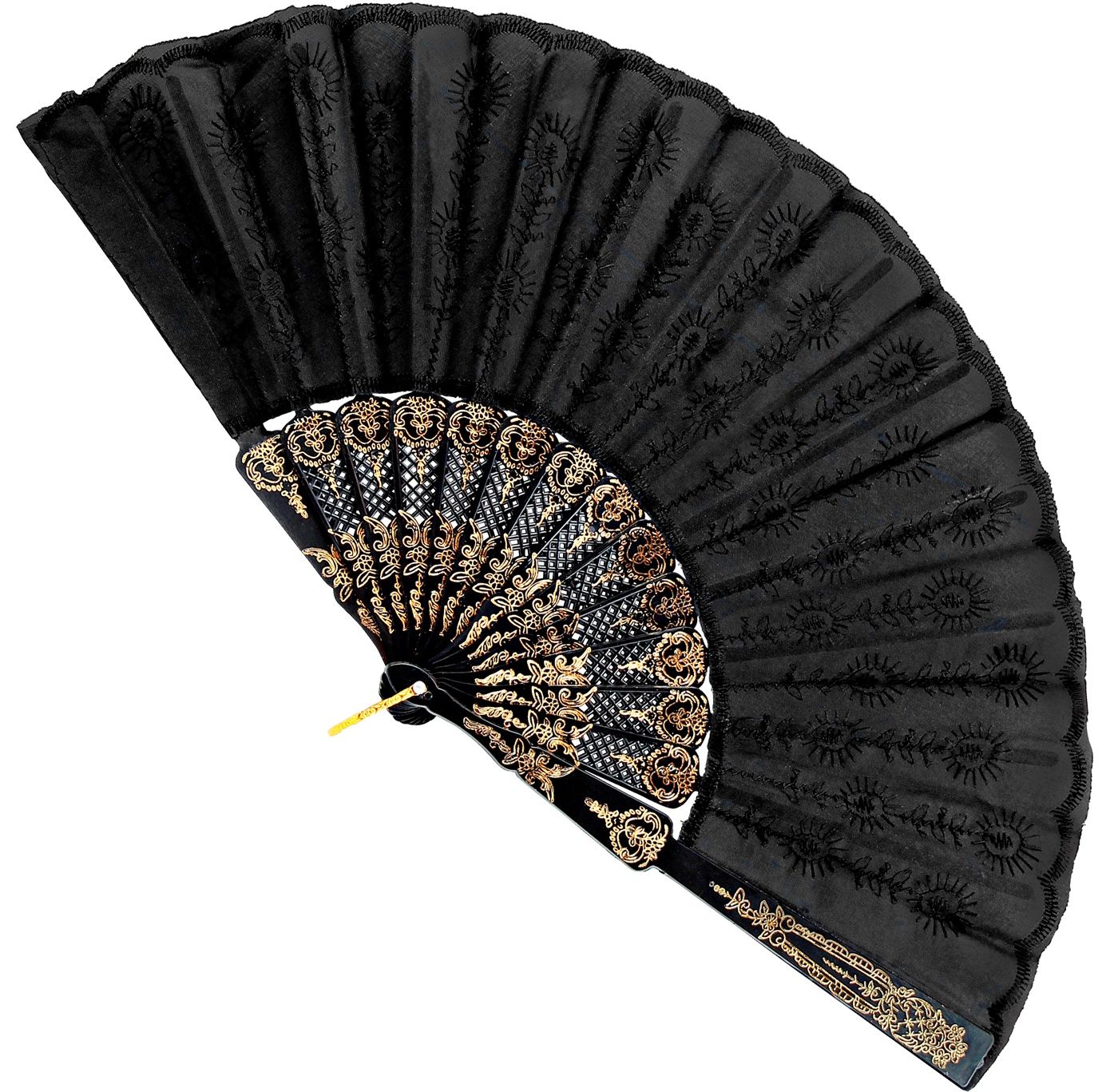 Luxe Zwarte Waaier met Kant