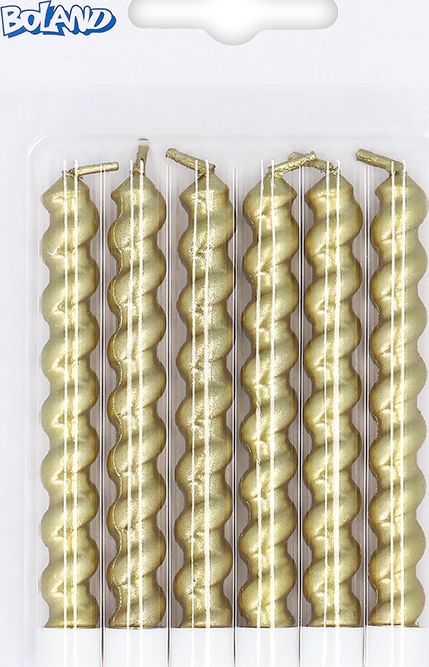 Luxueuze Gouden Swirl Kaarsjes 6 Stuks