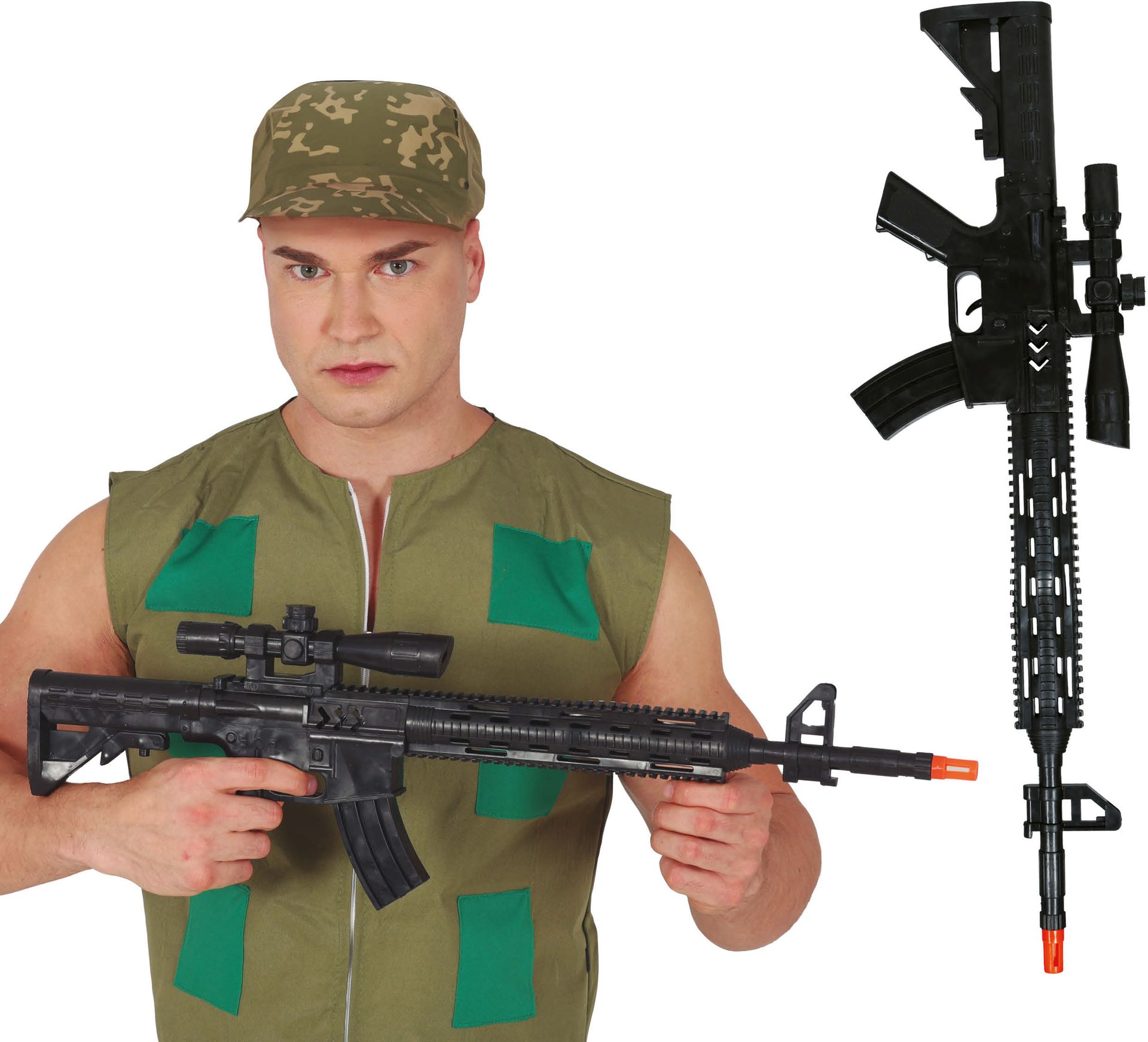 Machinegeweer met Vizier Leger Zwart 67cm