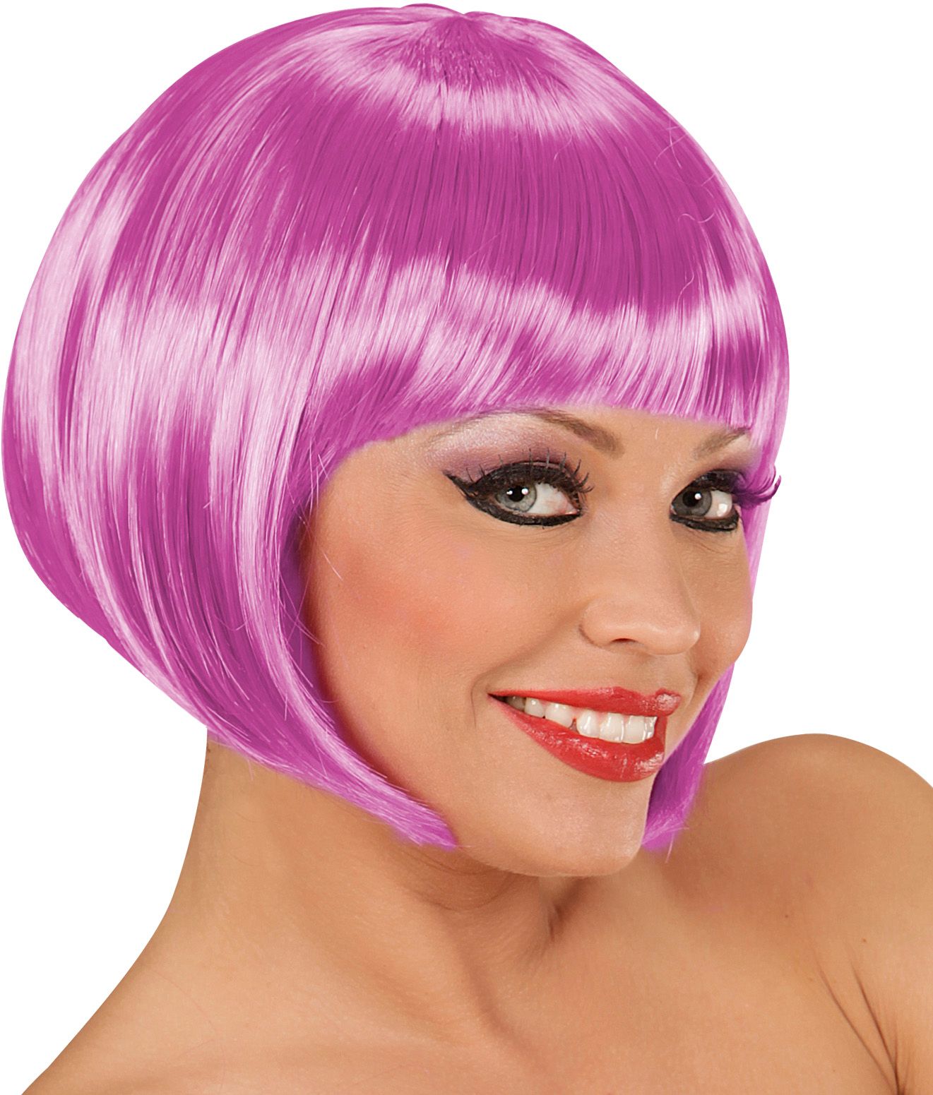 Magenta Boblijn Pruik