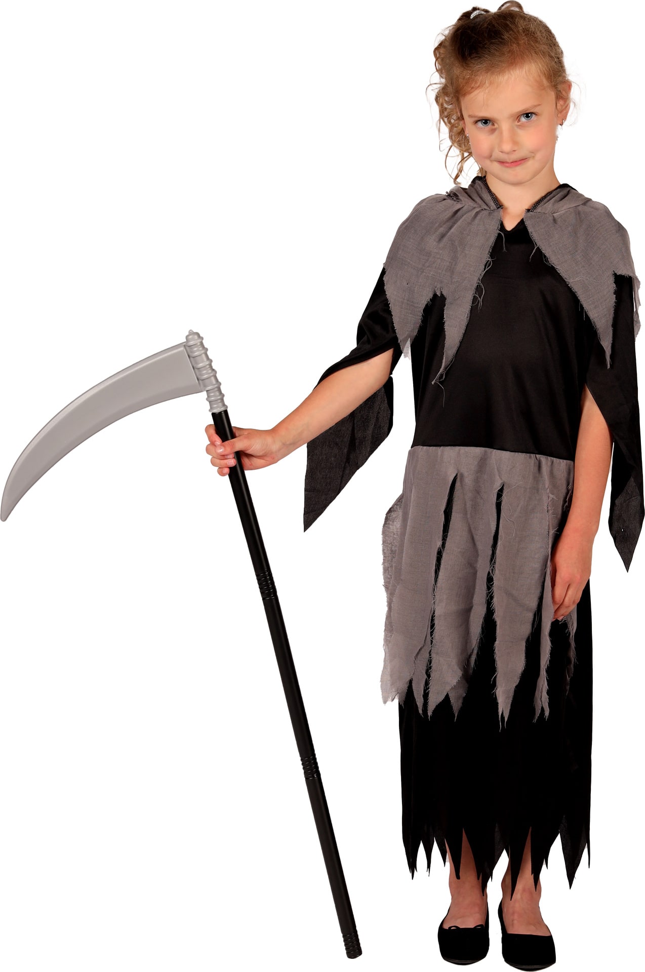 Magere Hein Kostuum Zwart Grijs Meisjes Halloween
