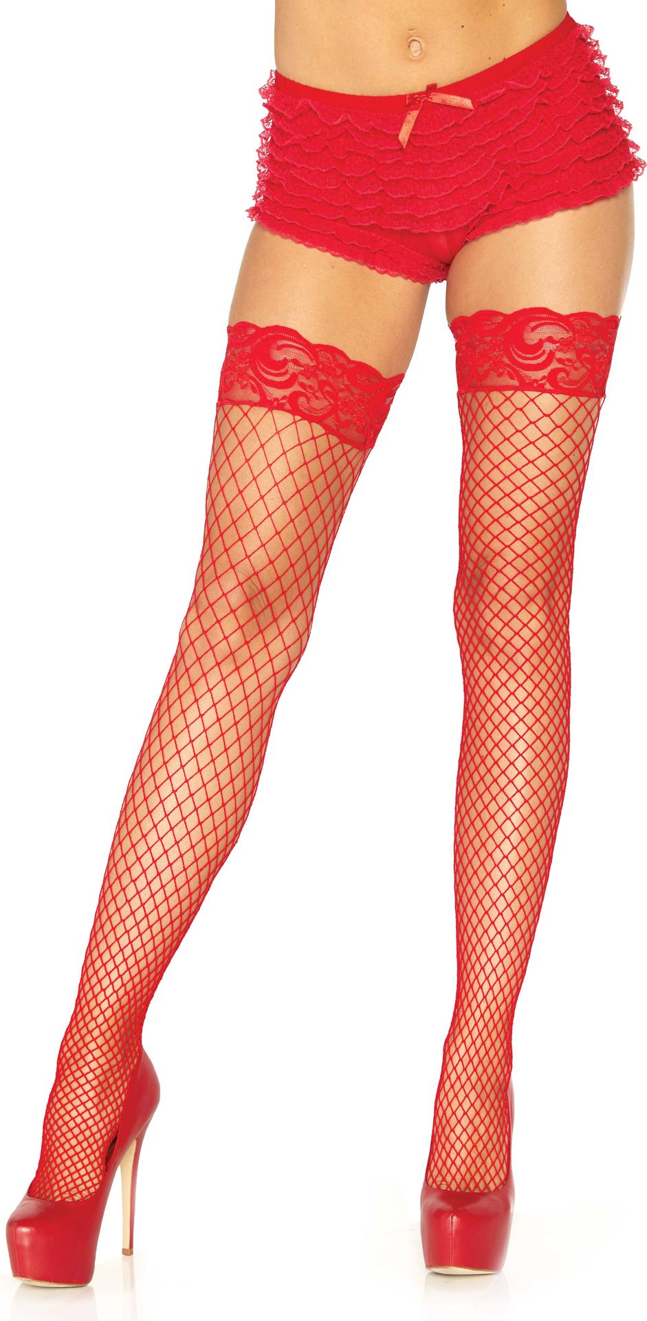 Maggy Rode Visnet Kousen met Kant