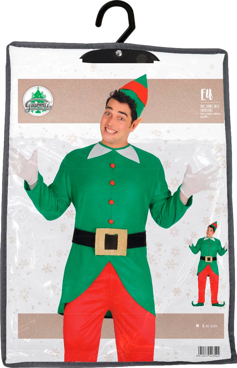 Magische Kerst Elf Kostuum Heren