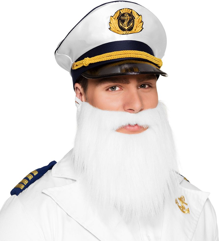 Marine kapitein baard wit