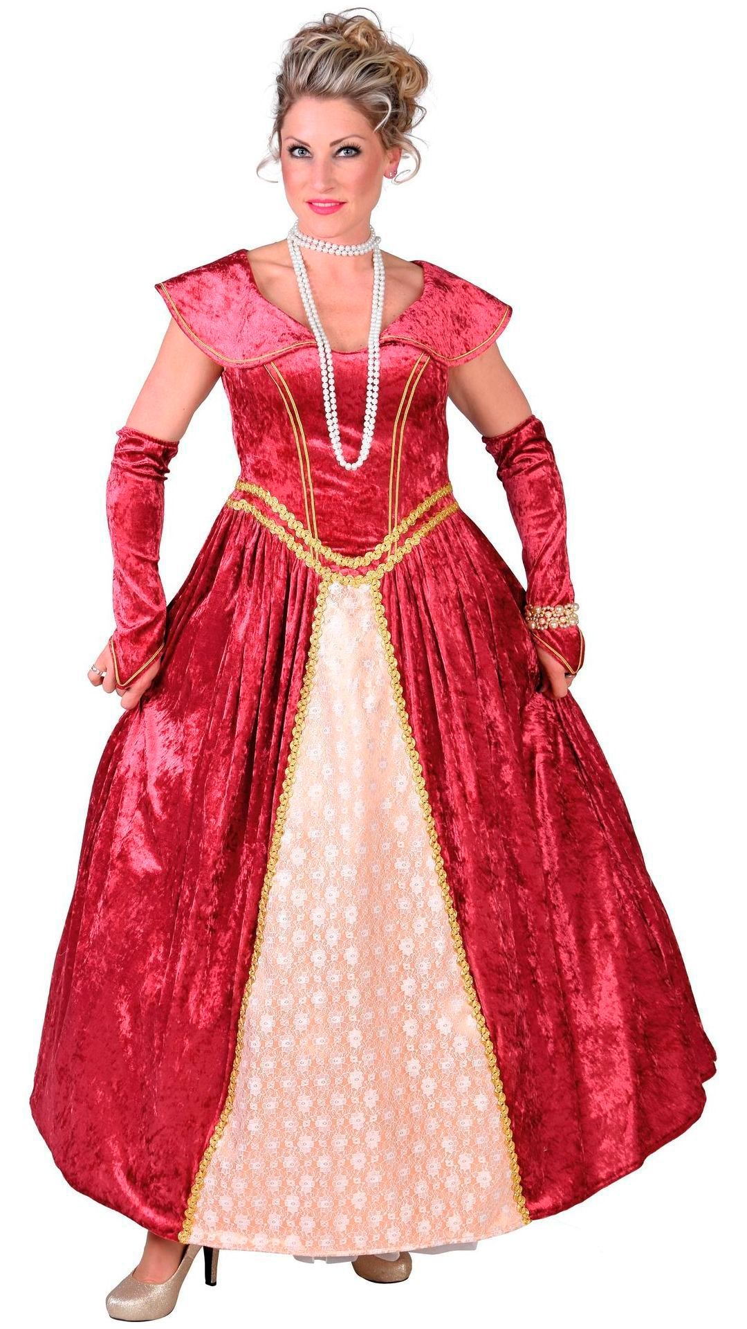 Markiezin Jurk Carnaval Rood Dames
