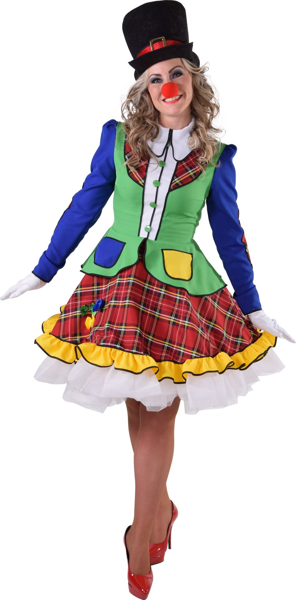 Meerkleurige Clownsjurk Dames