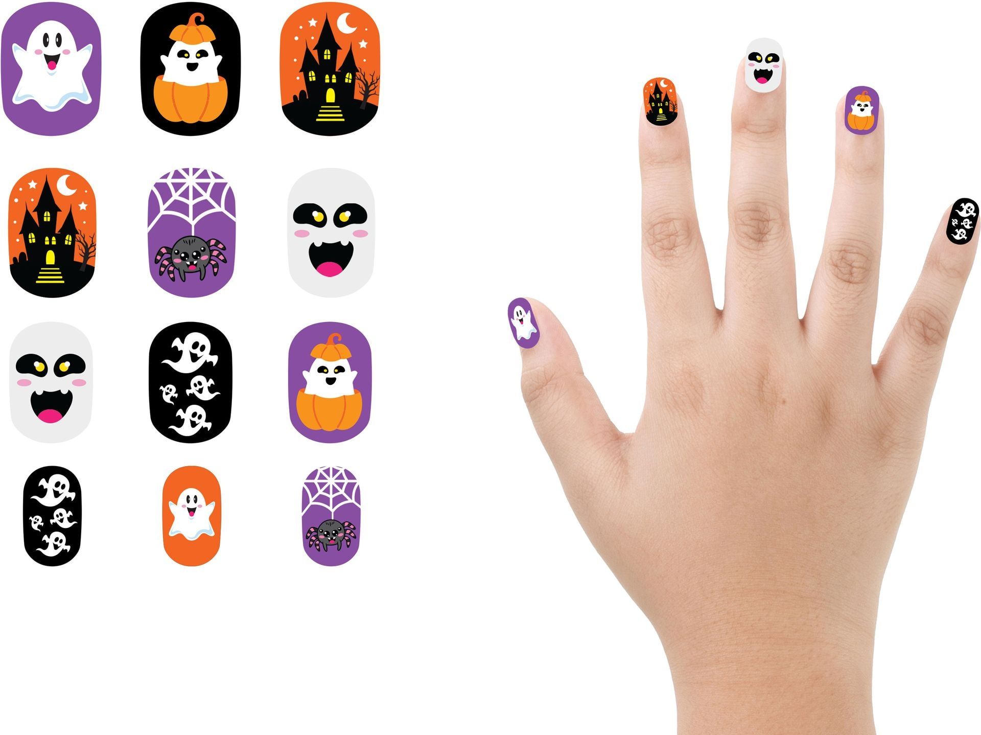 Meerkleurige Halloween Nagels Kinderen