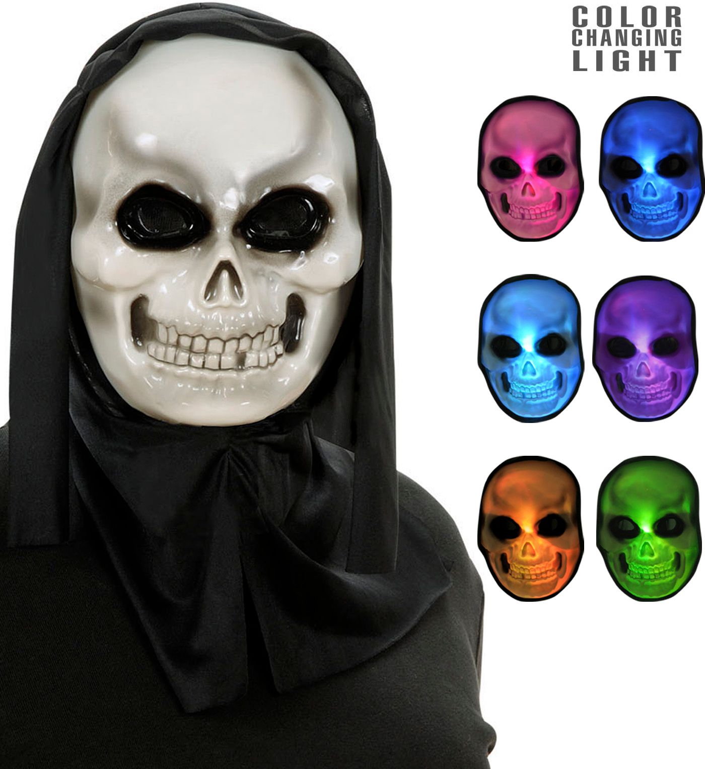 Meerkleurige Lichtgevende Schedel Masker