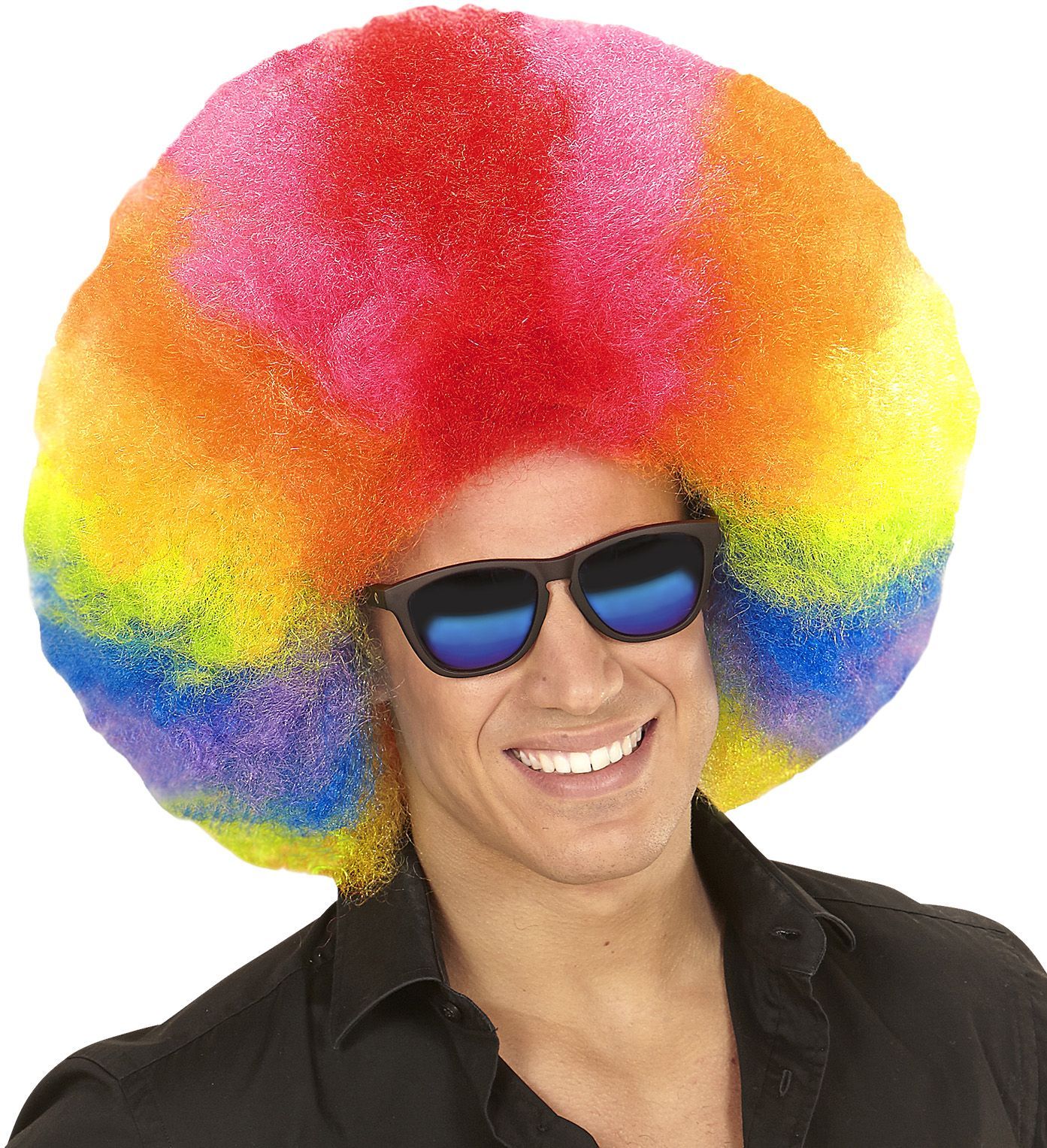 Meerkleurige Maxi Afro Pruik