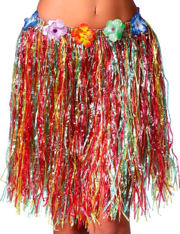 Meerkleurige Midi Hawaii Rok