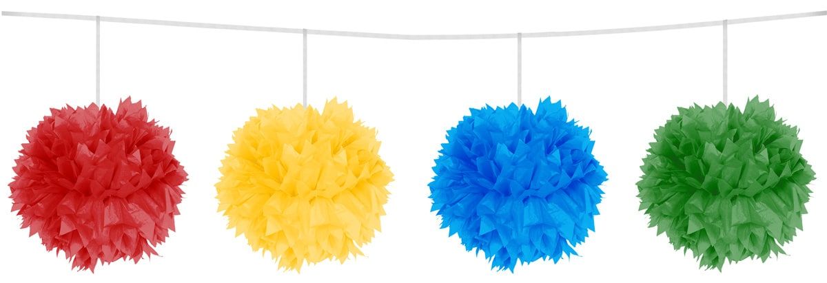Meerkleurige Pompom Slinger 3 Meter