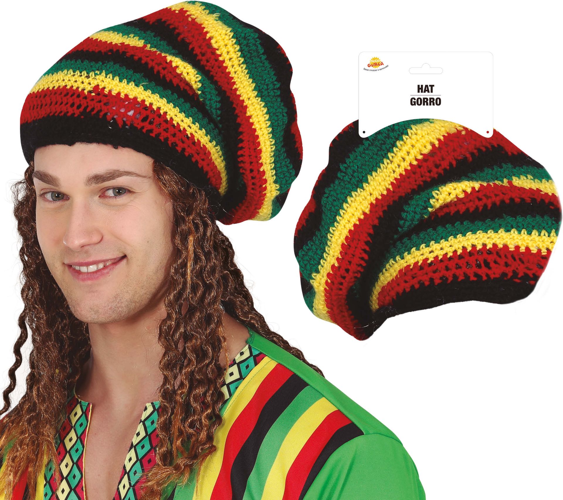 Meerkleurige Rastamuts
