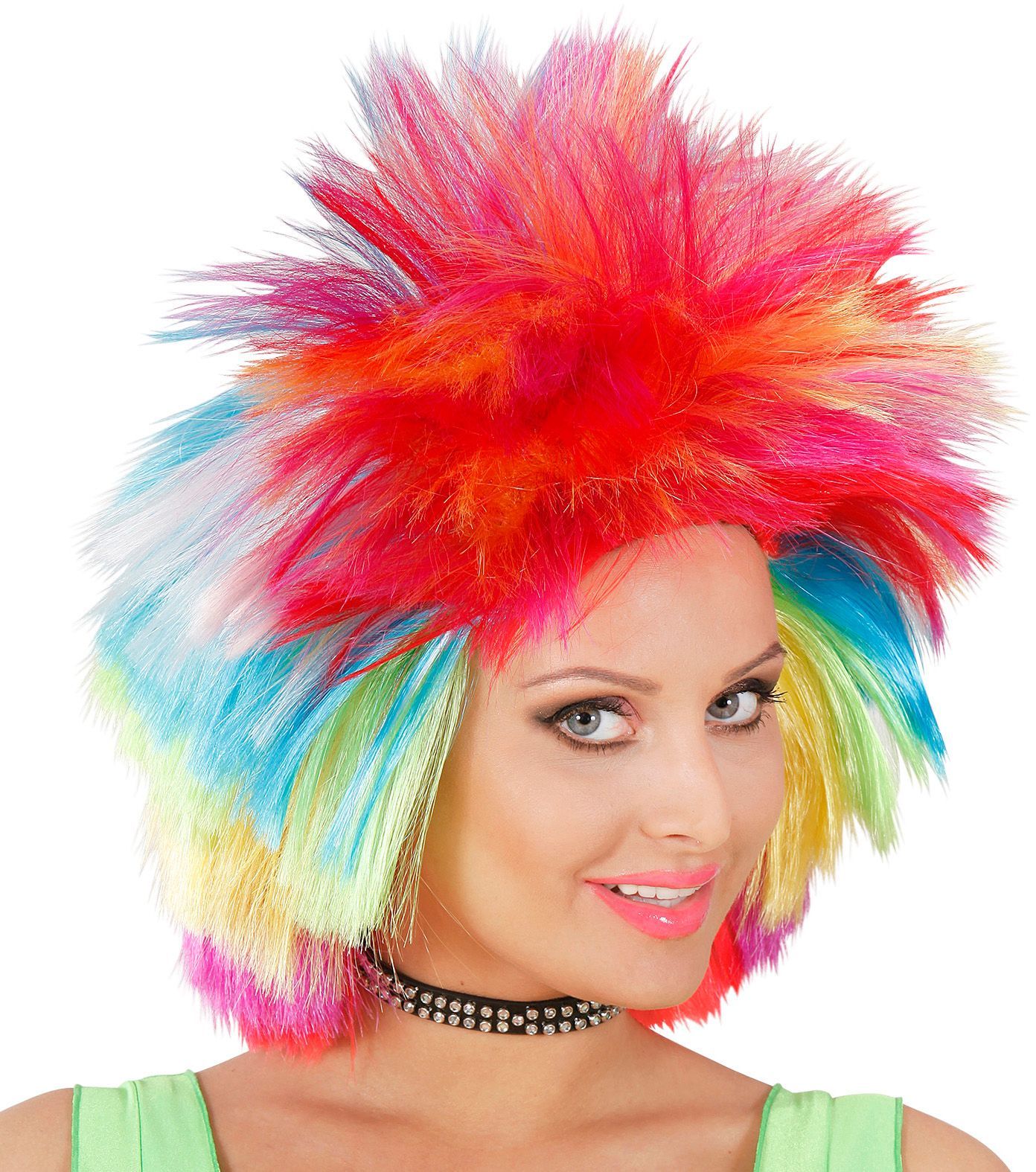 Meerkleurige Rockster Pruik