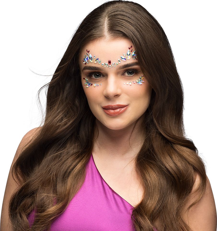 Meerkleurige Stralende Gezichtsjuwelen Festival