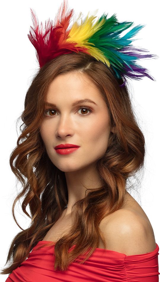 Meerkleurige Veren Tiara Diadeem