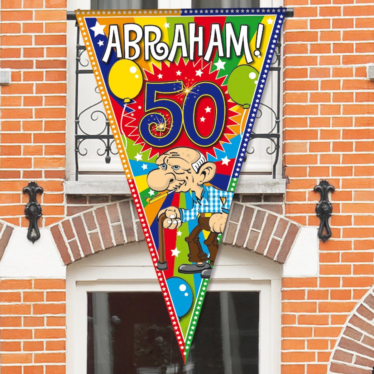 Megavlag Abraham Knalfeest 50 Jaar 150cm