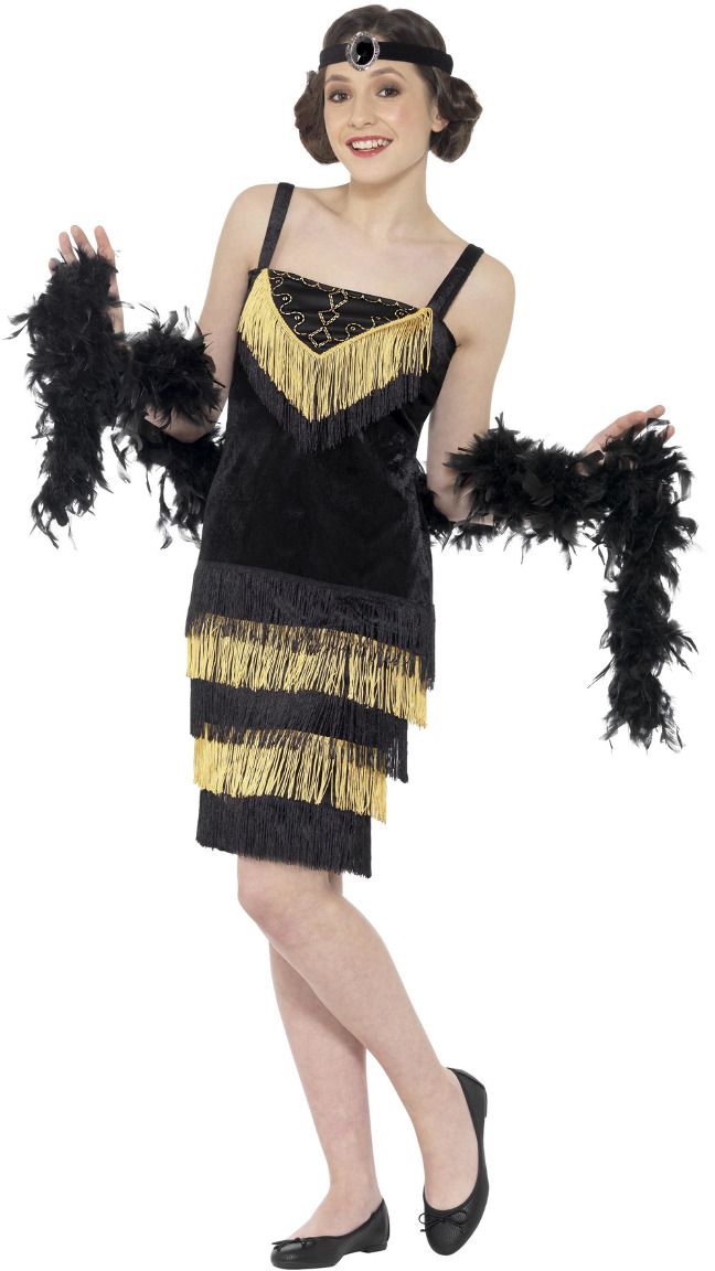 Meisjes Flapper Jurkje Zwart