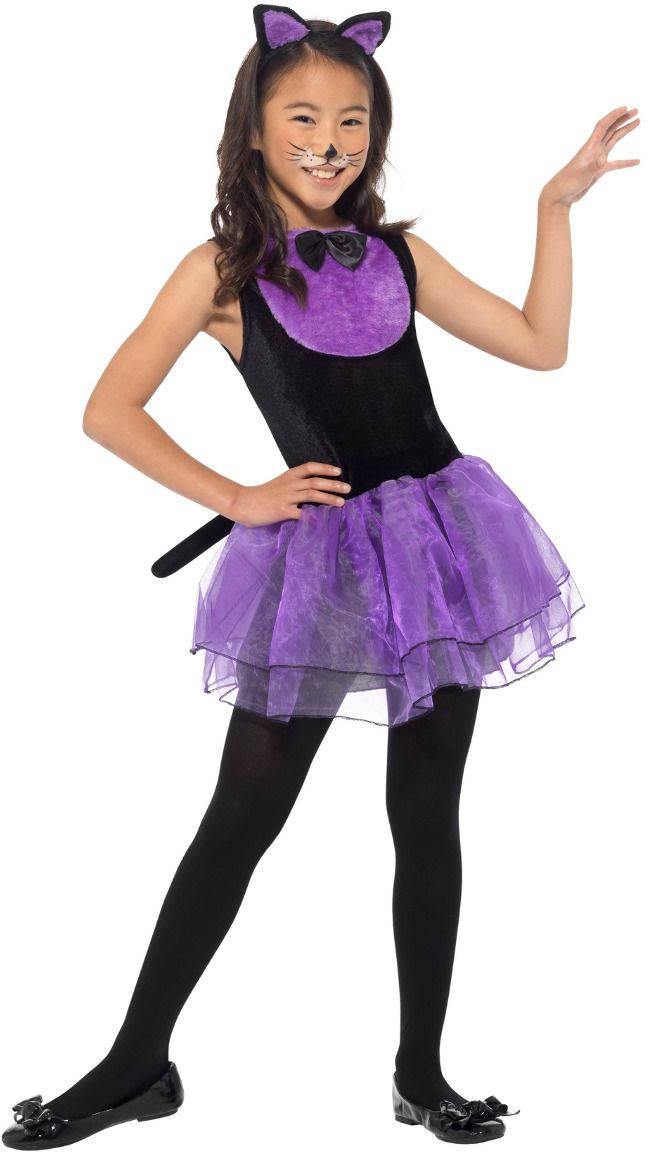Meisjes Katten Kostuum Paars