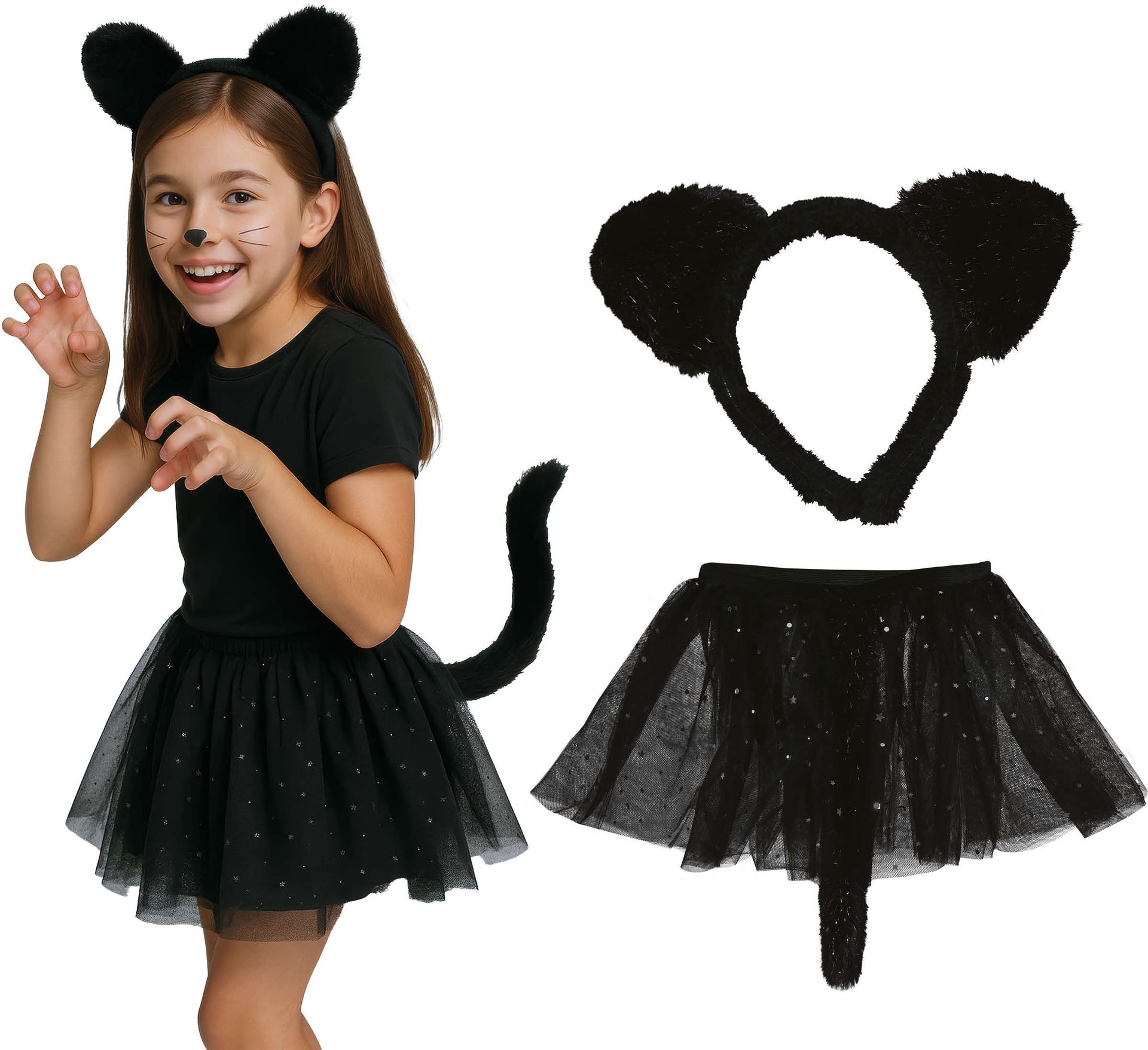 Meisjes Kitten set Zwart