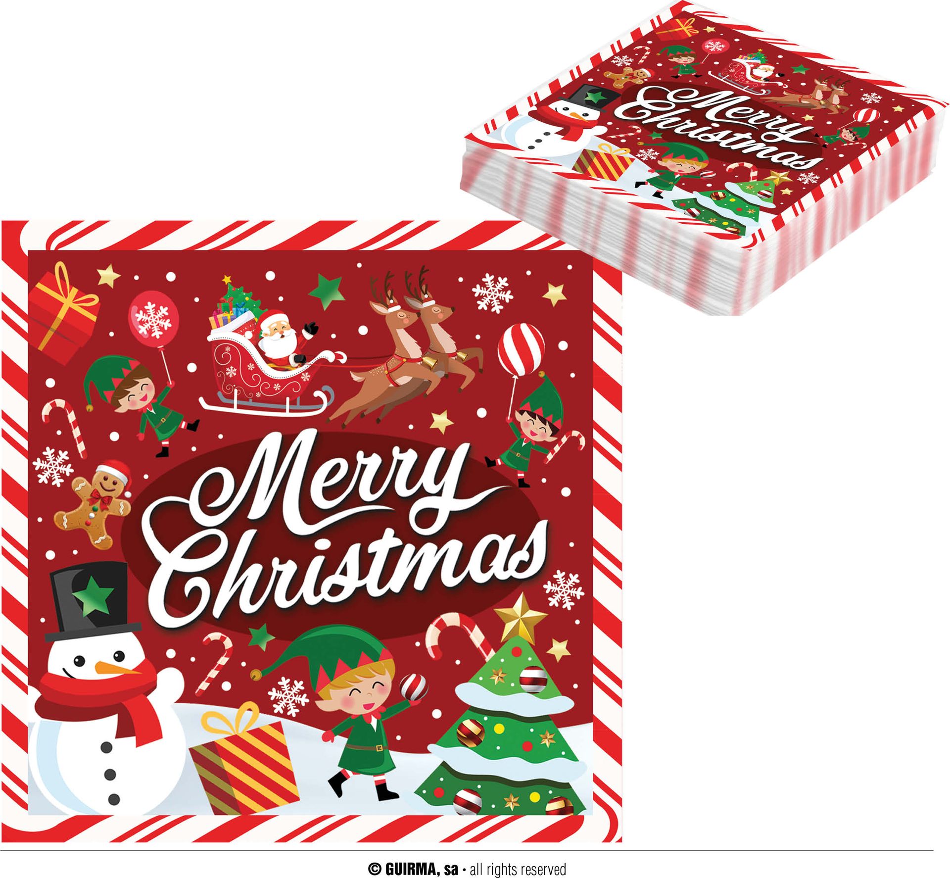 Merry Christmas Kerst Servetten 20 Stuks