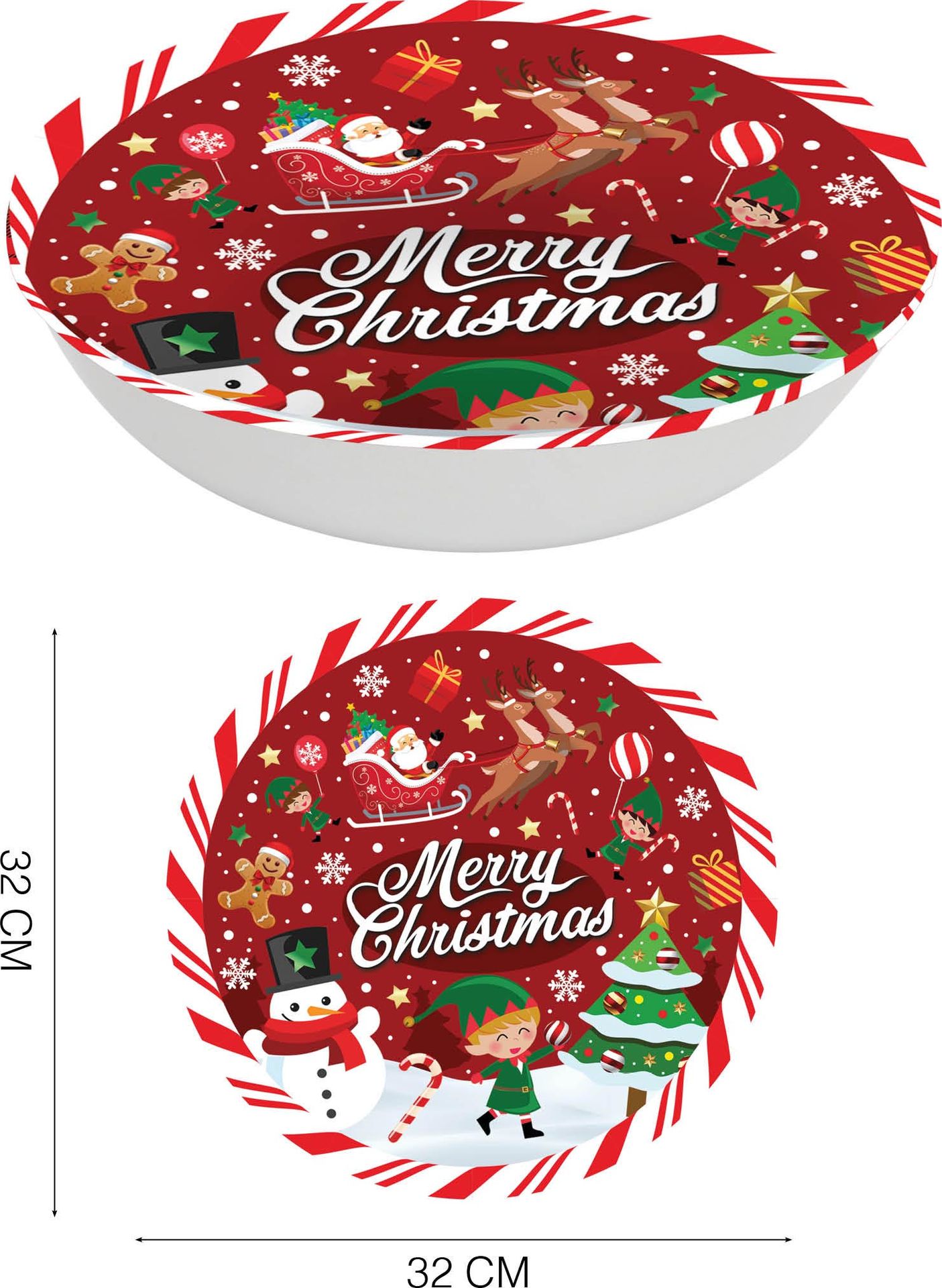 Merry Christmas Schaal Plastic