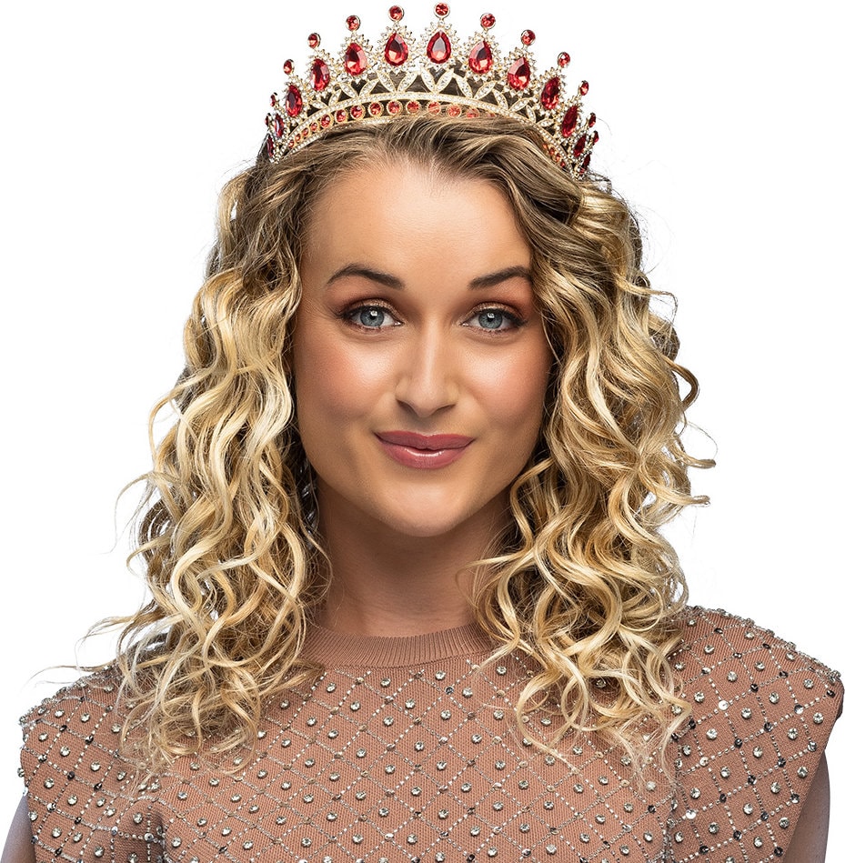Metalen Koningin Tiara met Rode Juwelen