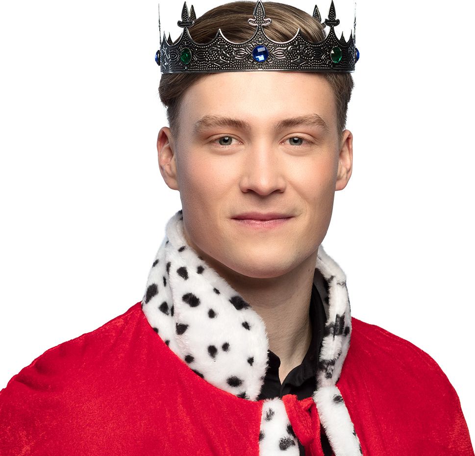 Metalen Zilverkroon Koning Heren Dames