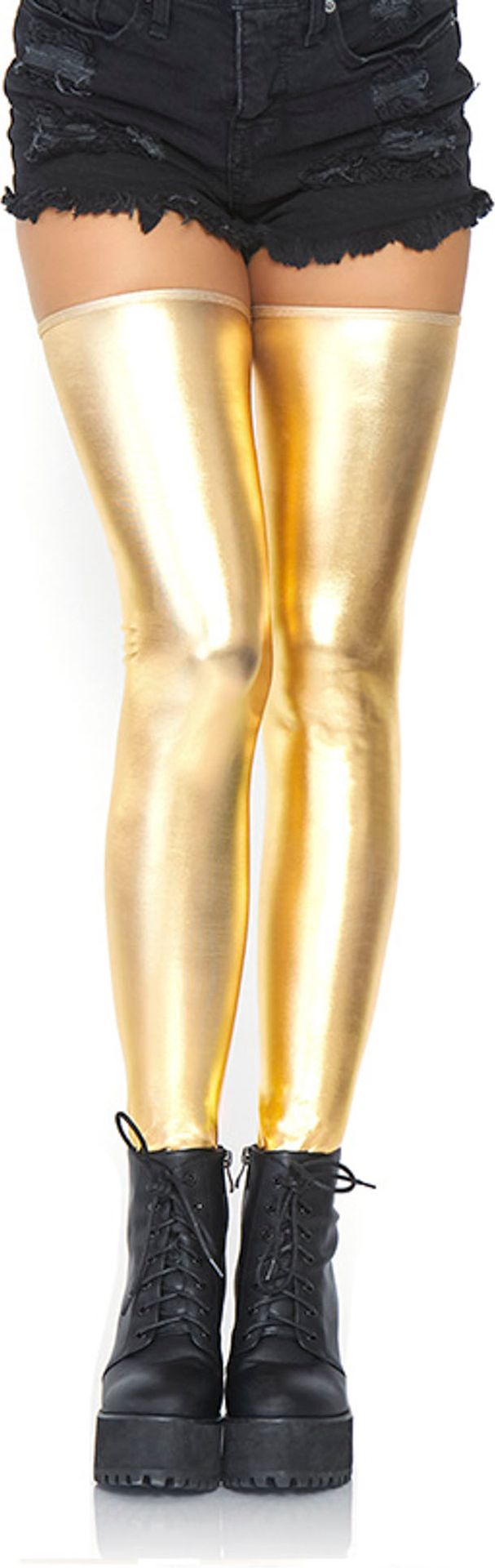 Metallic Hoge Kniekousen Goud