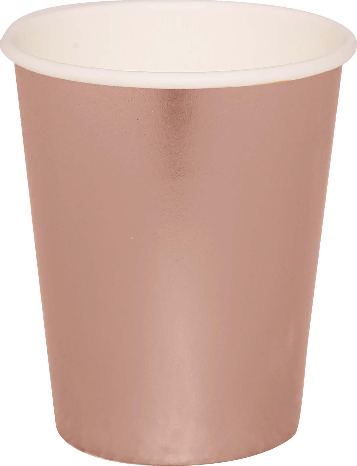 Metallic Rosegold Partybekers 240ml
