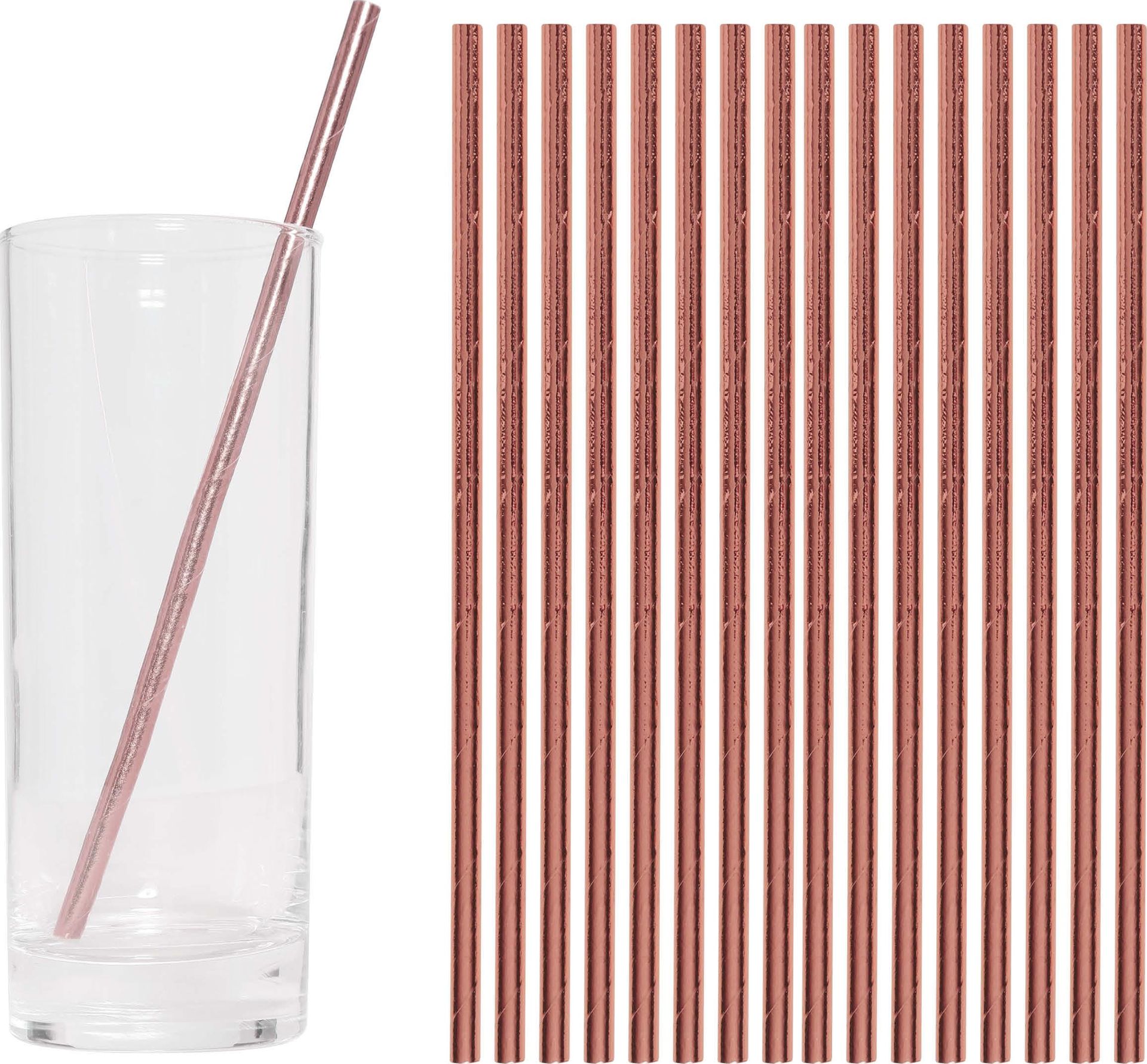 Metallic Rosegold Thema Rietjes