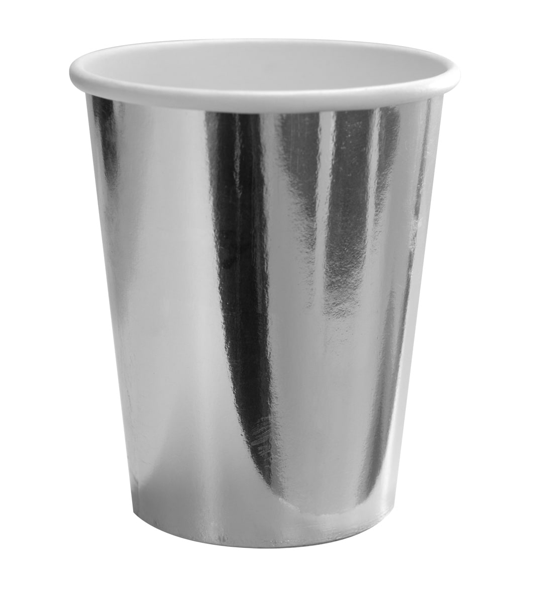 Metallic Wegwerp Bekers Zilver