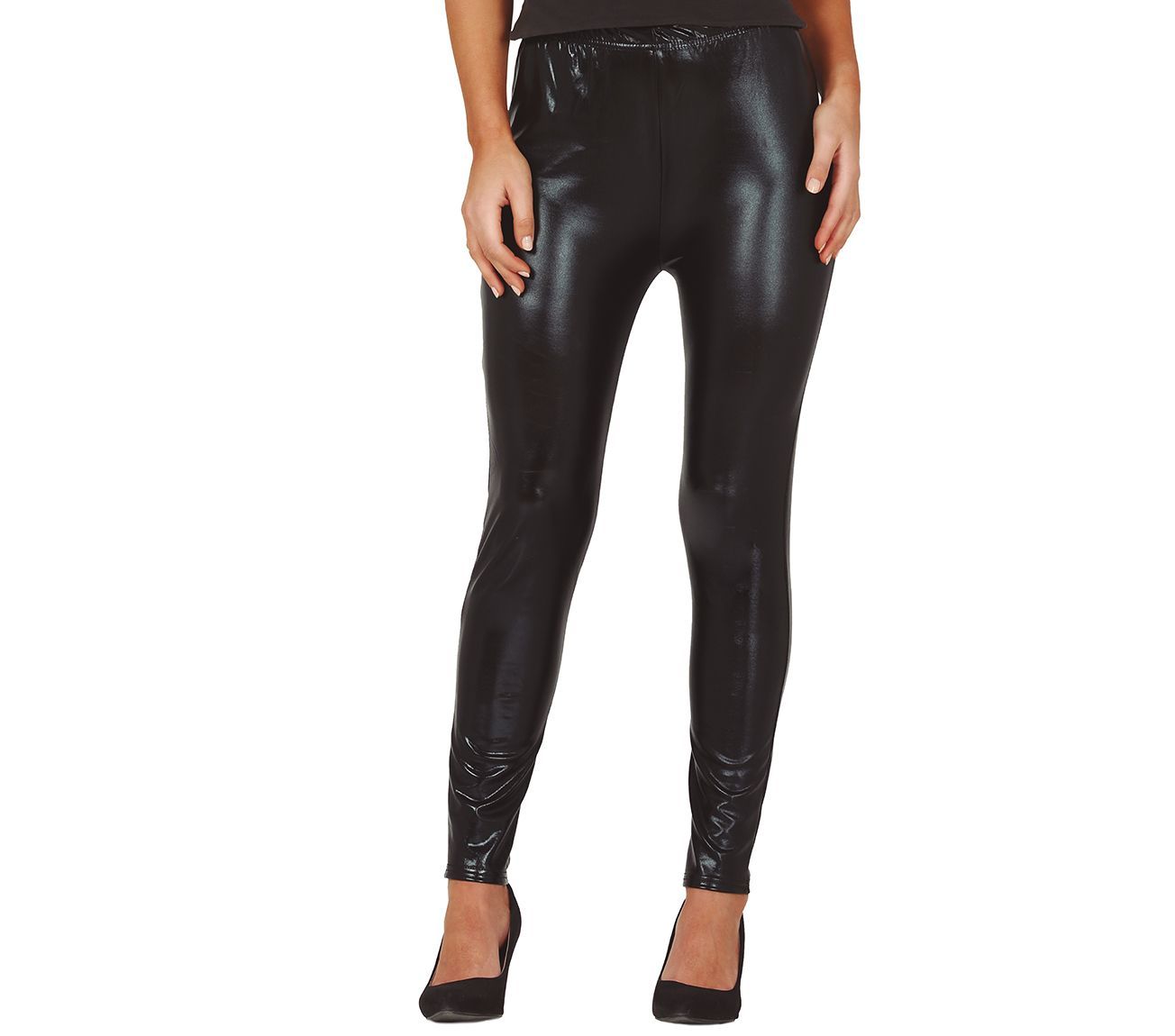 Metallic zwart legging dames