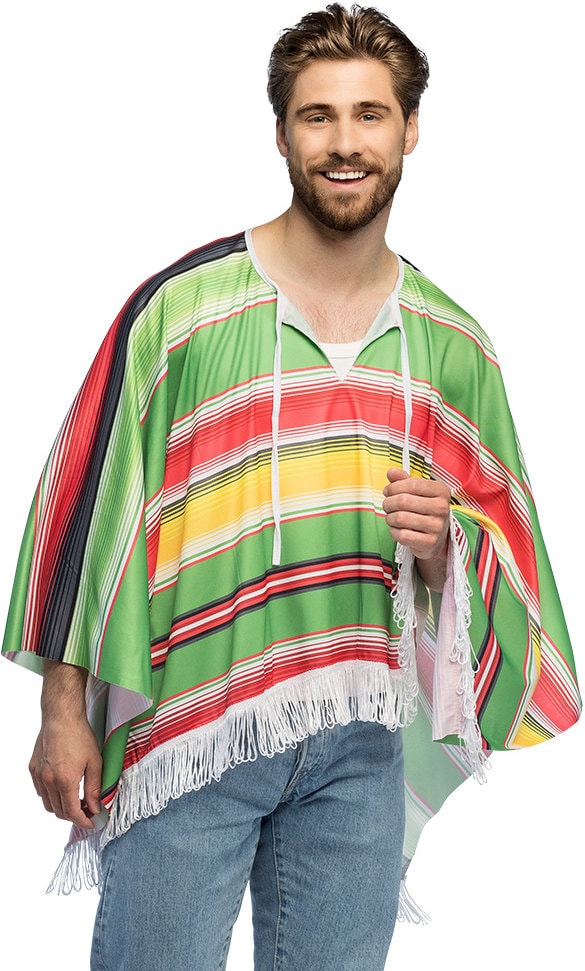 Mexicaanse Poncho Heren Multikleur Gestreept