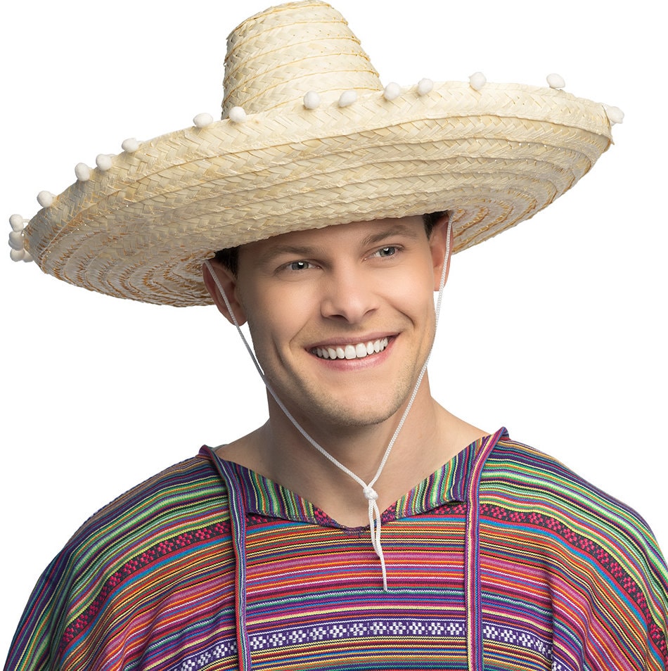 Mexicaanse Sombrero Heren met Witte Bolletjes