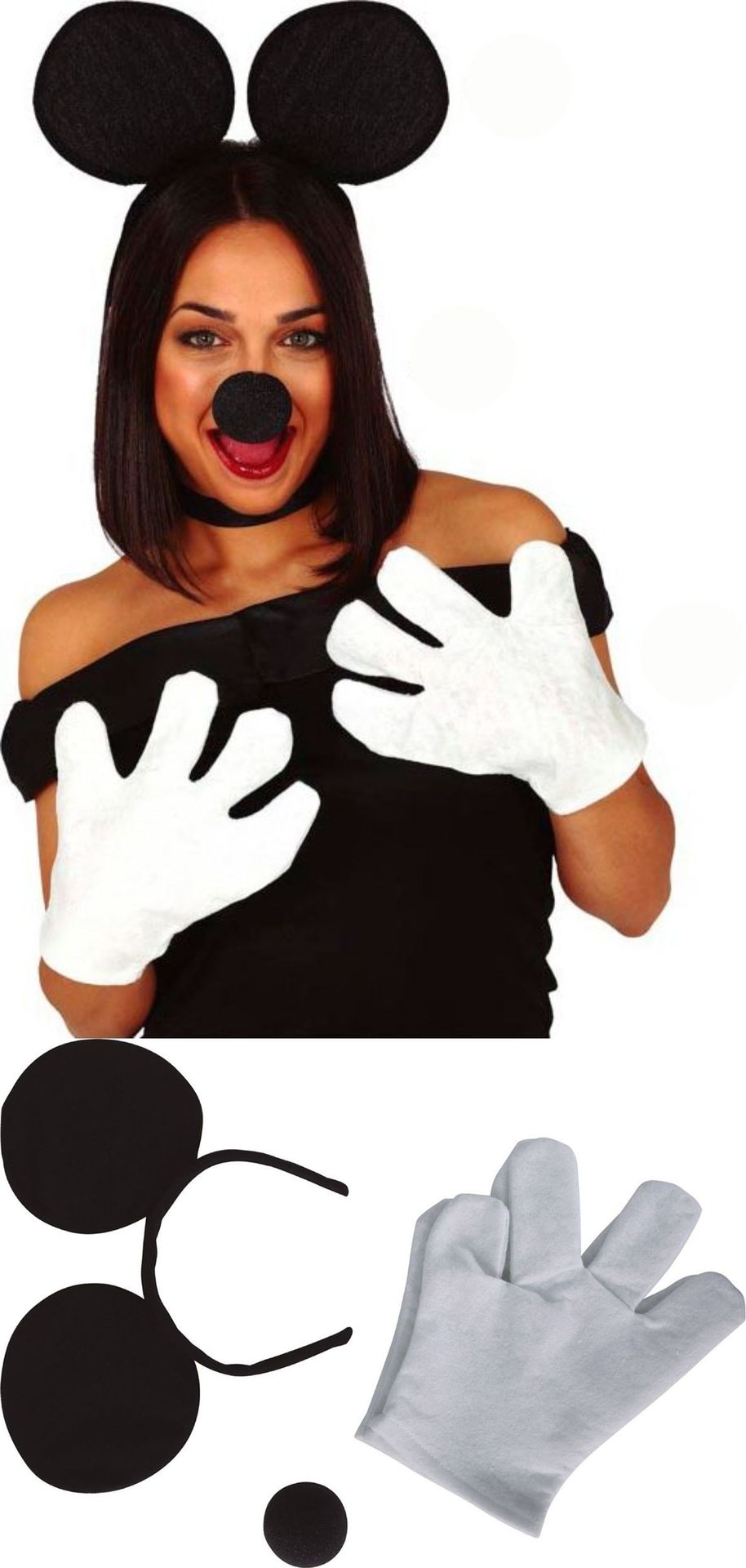 Mickey Mouse Handschoenen en Neus