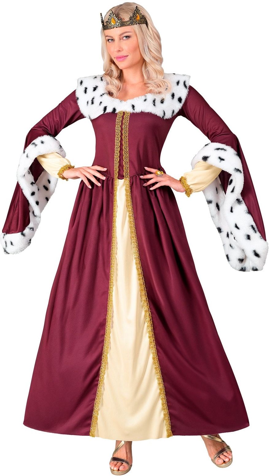 Middeleeuws Koningin Kostuum Dames Rood