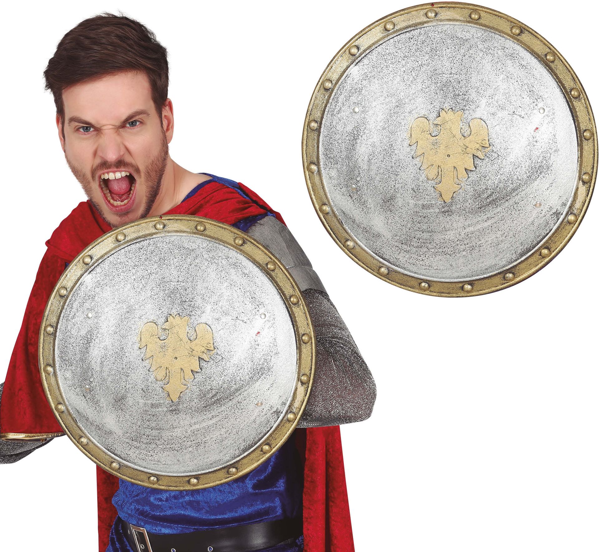 Middeleeuws Leger Schild Wit 37cm