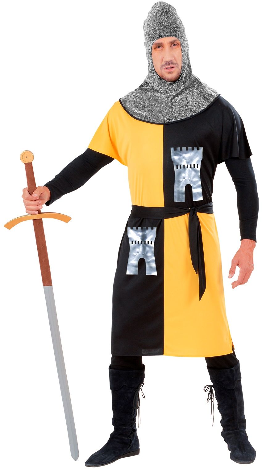 Middeleeuws ridder kostuum geel zwart