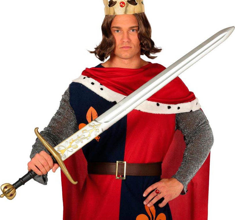 Middeleeuwse Koning Zwaard met Gouddetail