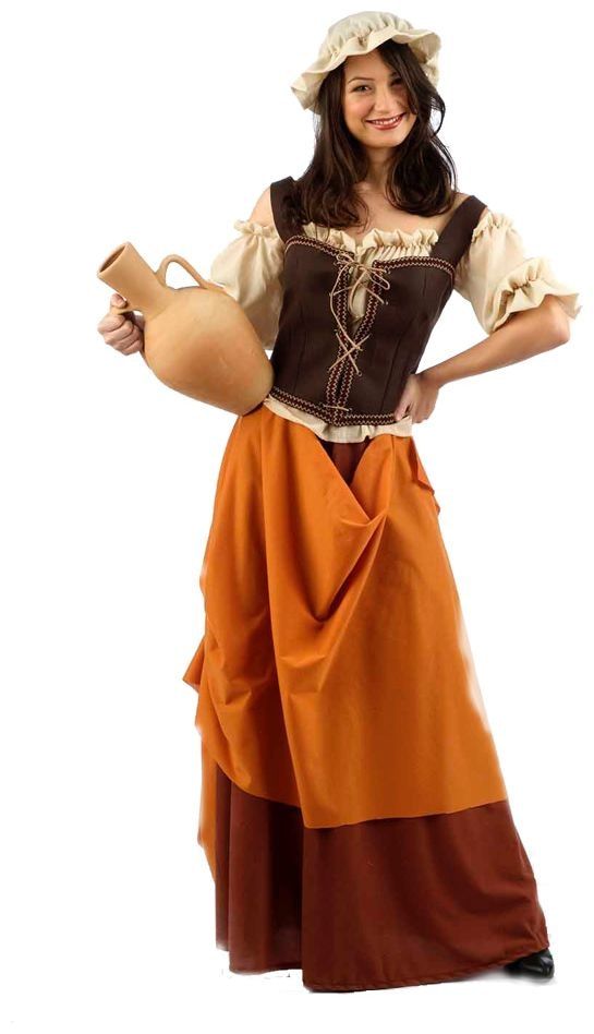 Middeleeuwse landvrouw kostuum