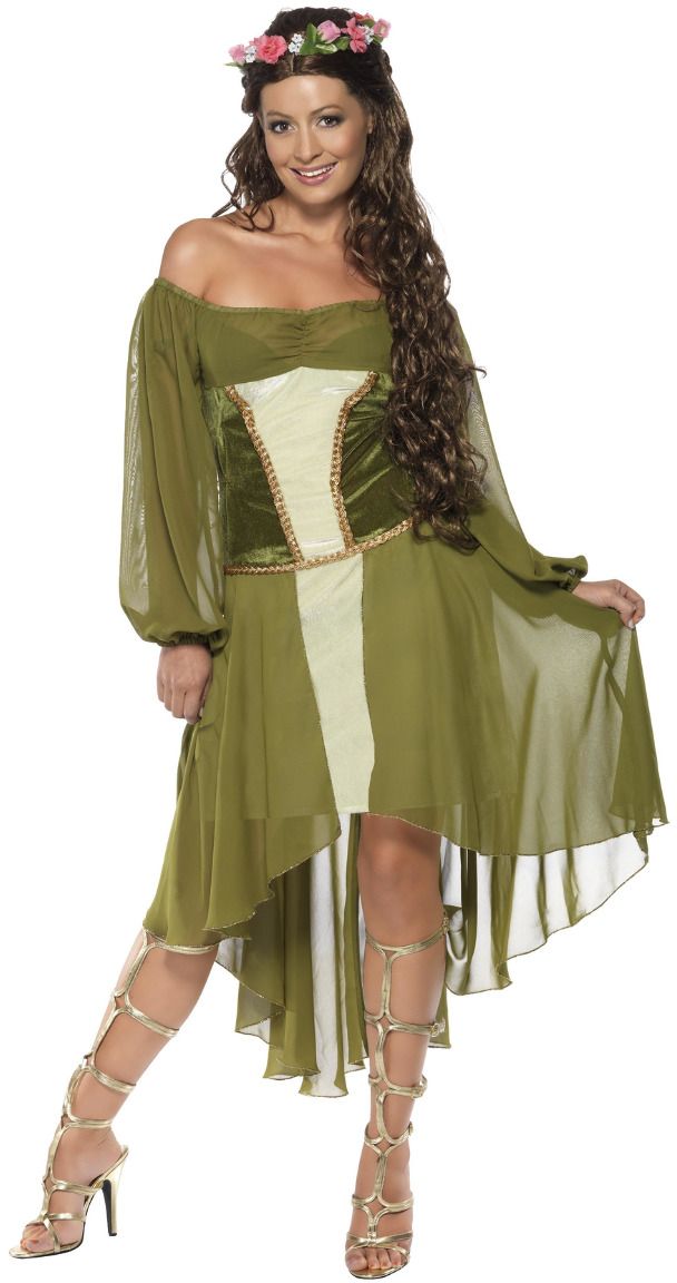 Middeleeuwse Meid Kostuum Groen