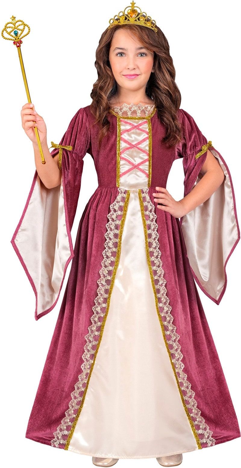 Middeleeuwse Prinses Bordeauxrood Jurk Meisjes