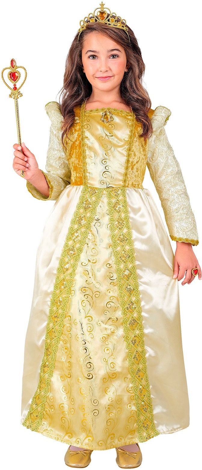 Middeleeuwse Prinses Gouden Jurk Meisjes