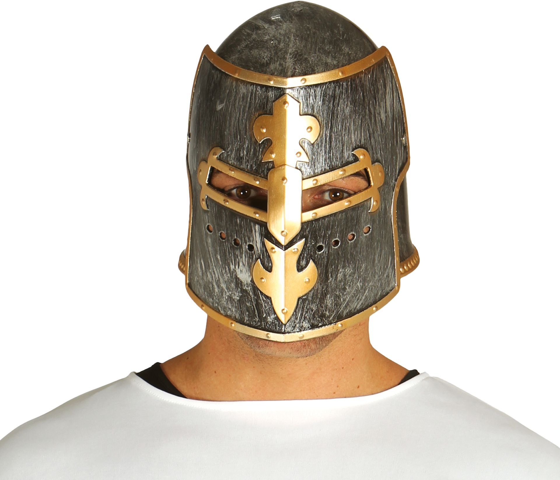 Middeleeuwse ridder helm grijs