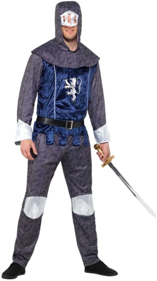 Middeleeuwse Ridder Kostuum Blauw
