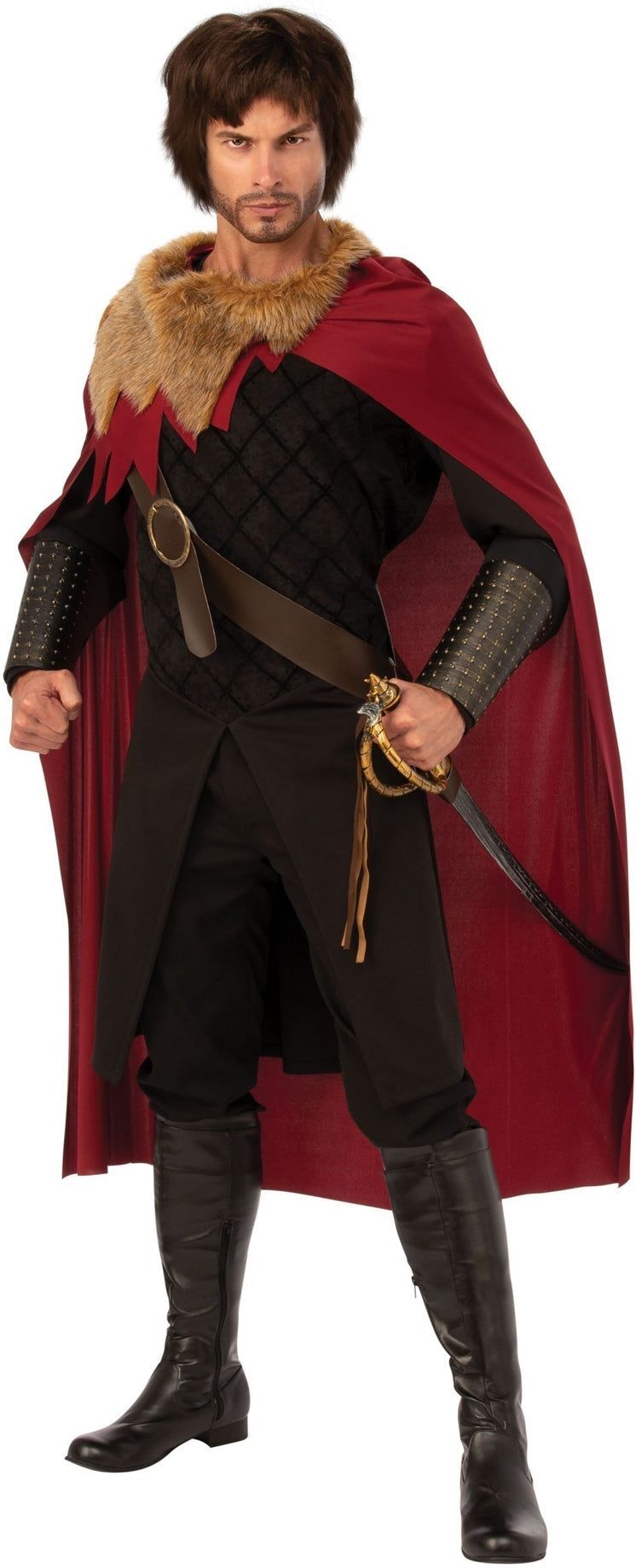 Middeleeuwse Ridder Kostuum Heren Rood Bruin