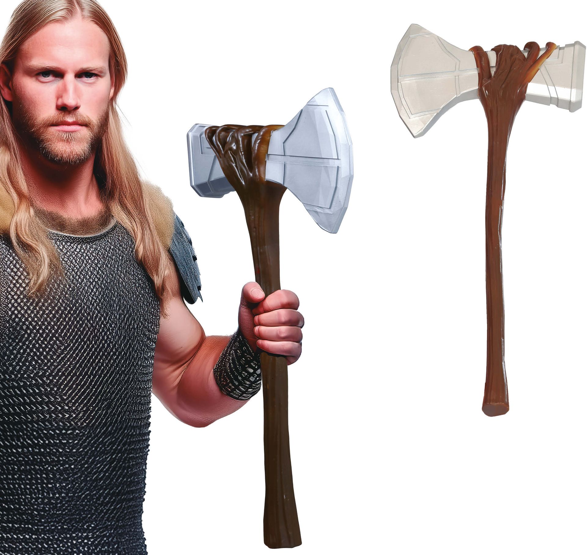 Middeleeuwse Viking Bijl Bruin 61cm