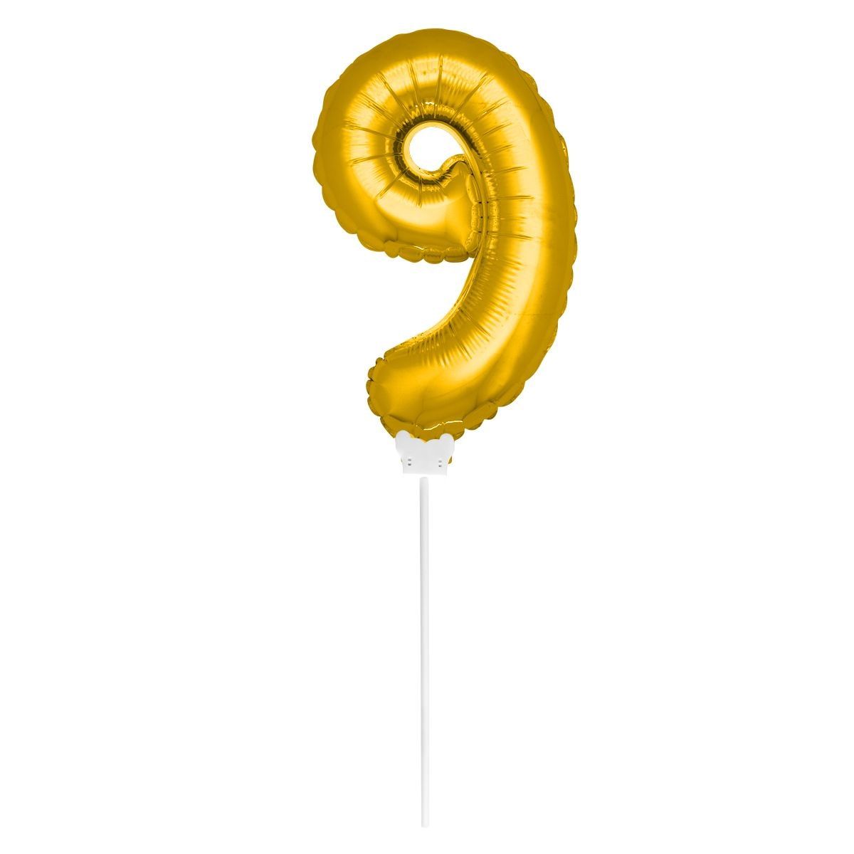 Mini gouden folieballon cijfer 9